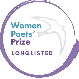 Graphic of the Women Poet's Prize logo encricled by a purple brushstroke and the word 'longlisted' added to it